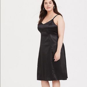Torrid Black Satin Dress NWT